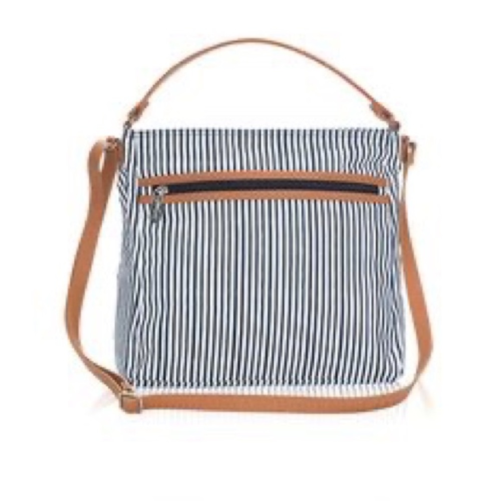 Striped Blue and Tan Women's Bag